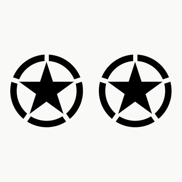 Reflekterende Pentagram Brændstoftank Bilmærkat, Stjerne Bilmærkat, 4x