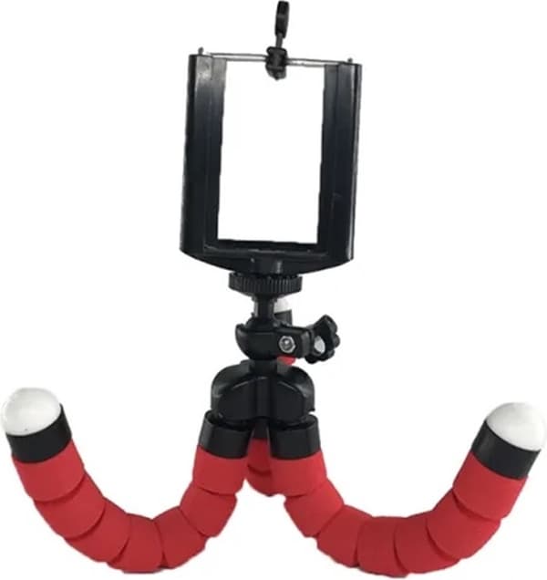 Smartphone Stativ - Stativ för Smartphone och Telefon - 25 cm - Flexibel - Röd