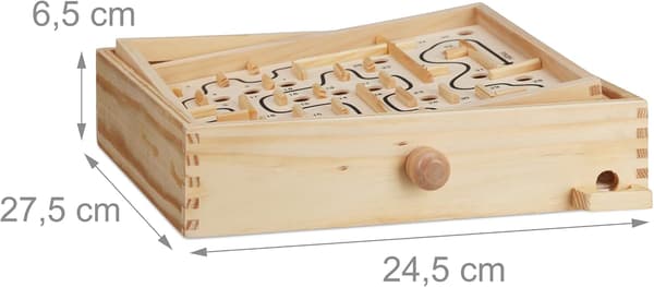 Tre labyrintspill, med 2 kuler, ferdighetsspill, balanse, fra 3 år