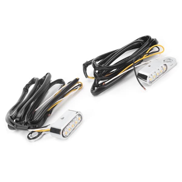 DC12V 2 stk. Motorcykel LED Blinklys Indikator Lys Krom Sølv Passer til XL 48 72 1200 883 2004-2020