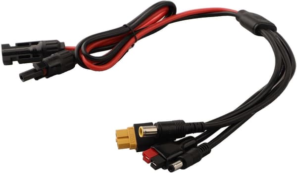 Koblingsadaptere 4-i-1 XT60 og DC5521/DC7909-innganger, optimalisert solcellepanelsett for