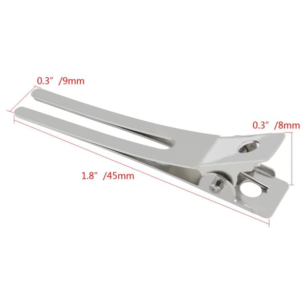 50 stk. hårklemmer med dobbelte spidser til krøller, (Sølv) 1,8\" lockset