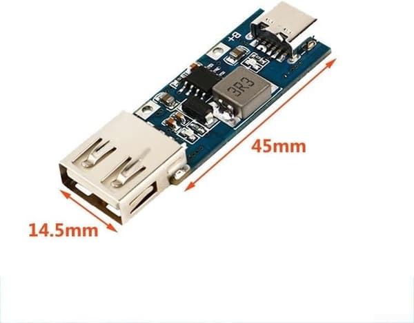 DC-DC Boost til 1A USB-ladekort 4,5 x omformer modul 3V 5V strømforsyning for bærbar elektronikk, 1,45 cm, blå