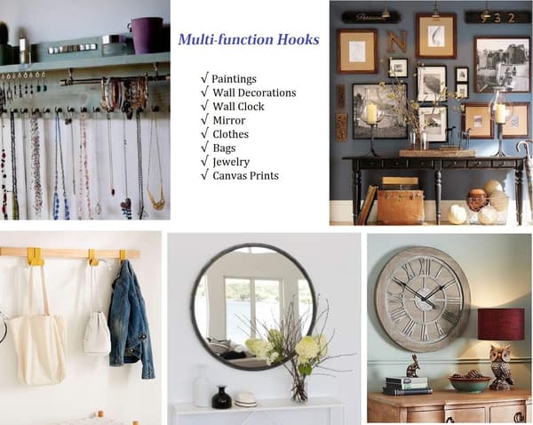 Picture Frame Hooks, 150 Pieces Metal Hooks with Nails for Hanging