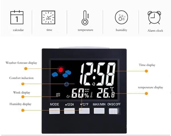 Termometer og hygrometer, indendørs og udendørs termometer hygrometer
