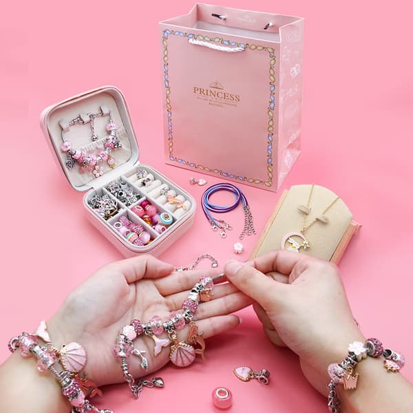 DIY Bracelet Kits - Make Your Own Bracelets, Creative Jewelry Bracelet Set Gift Box Blue