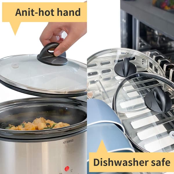 2-pack Sector Shape Pot Lid Knobs. Universal Replacement Handle for Cookware (Black, 6.4 cm)