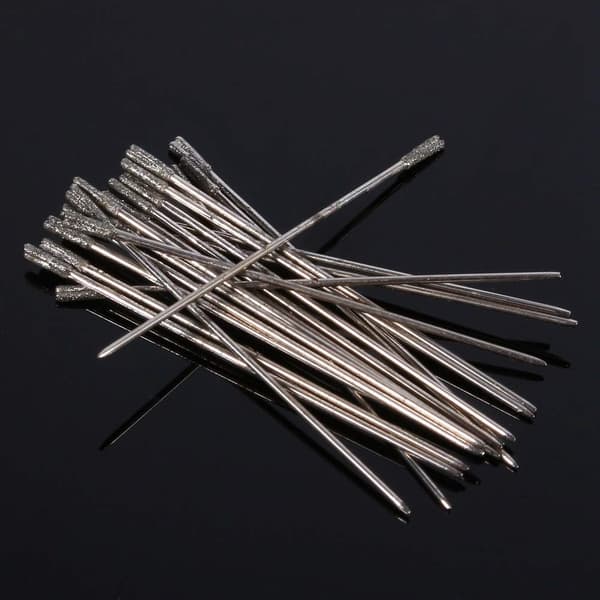 Smykkebor (1,6-1,8 mm) - 20 stk./pakke 1 mm diamantbelagte slibebor, solid bor nål, agatbor til