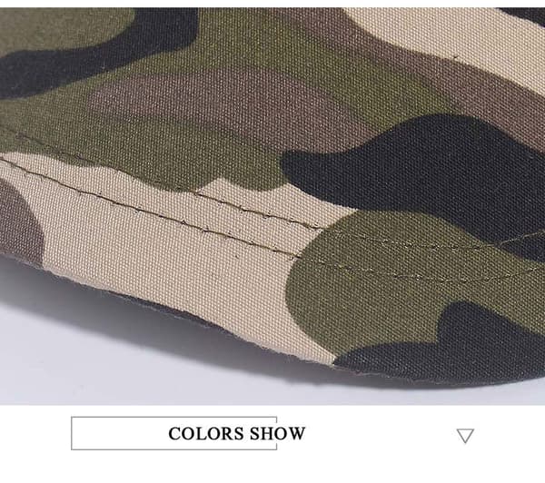 Kamouflage Flat Top Baseballkeps (Ökenfärg), Militär Stil