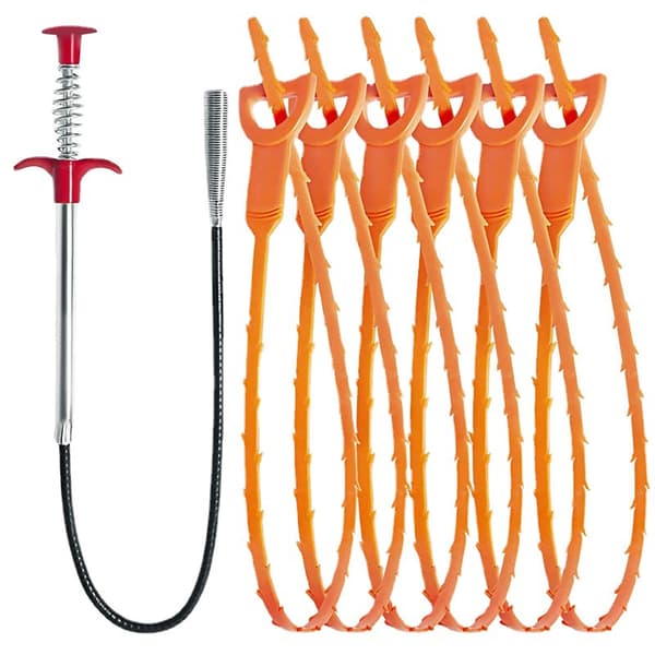 Fjäderbelastat avloppsrensningsverktyg 6-pack - Kök, handfat, dusch