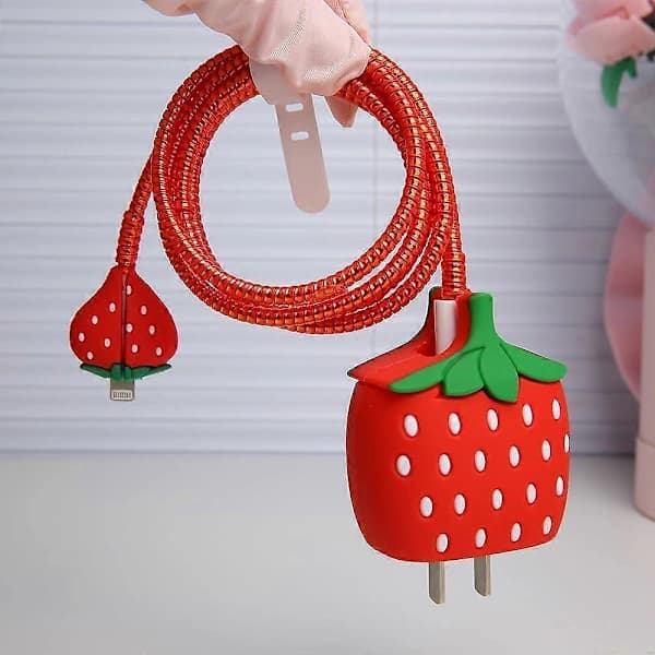 (pow yeah!) Charger Protector Compatible with iPhone 20W USB-C Power Adapter Charger 3D Cute Cartoon Design Charger Cover Cable Protector Wire Protector F