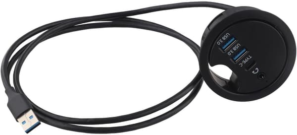 Kompakt Skrivebordsdock USB 3.0 Hub Port Audio Interface Kabelgennemføring Splitter Med Dobbelt Til Bærbare Computere