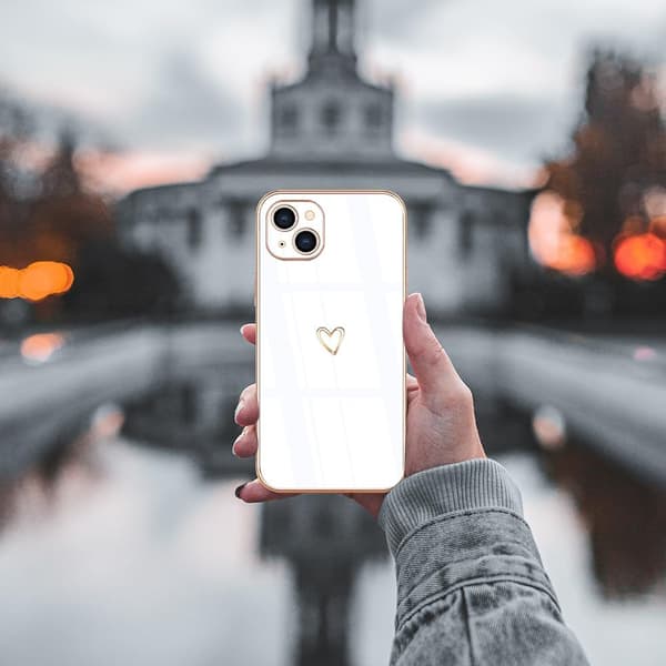 iPhone 13 Cover med sødt beskyttelse, hvid