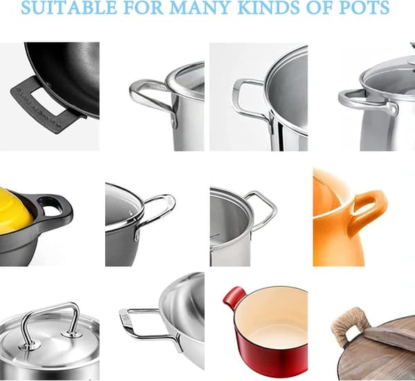 Silicone Handle Holder - Heat Resistant Pot Handle Covers - for Pots, Baking Trays - Black, Red - 79*17 mm