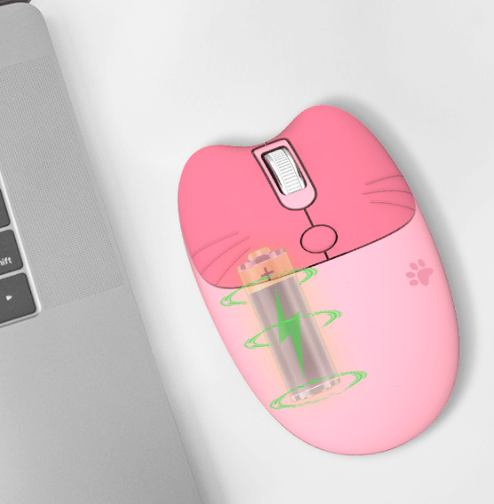 2.4G Pink Mouse Cartoon Cat Claw Dual Mode Computer Mouse