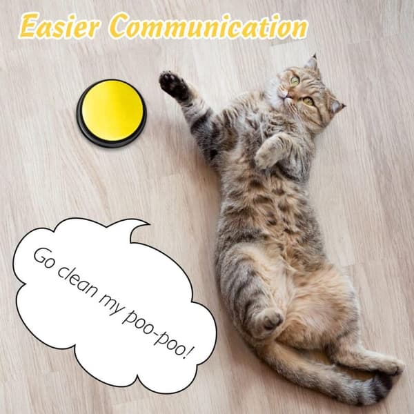 Recordable Buzzer, 4 Recordable Dog Talking Buttons, Training Buzzer