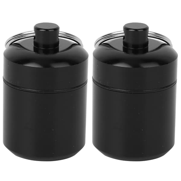 2 stk Mini Vanntett Medisinboks i Aluminiumslegering med Nøkkelring for Oppbevaring