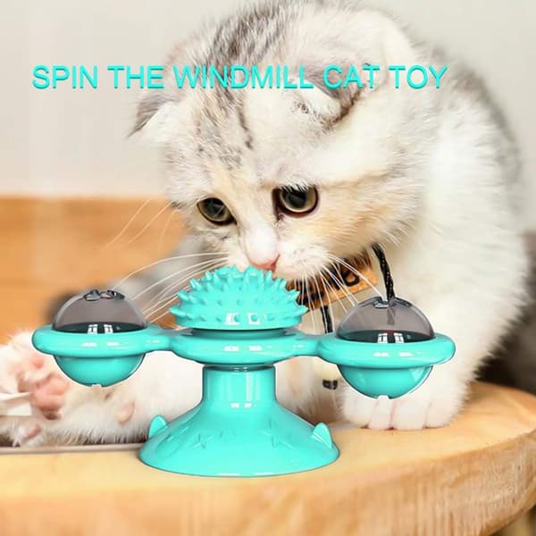 Cat Toy Windmill, Interactive Windmill Spinning Toy, Cat Bite T