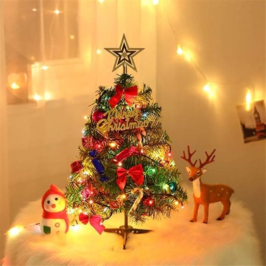 1 st miniatyr julgran och 2M/2,18 meter trådglitter