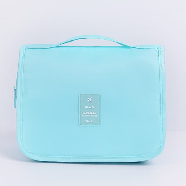 Lyseblå udendørs makeuptaske, kosmetiktaske, dametoilettaske