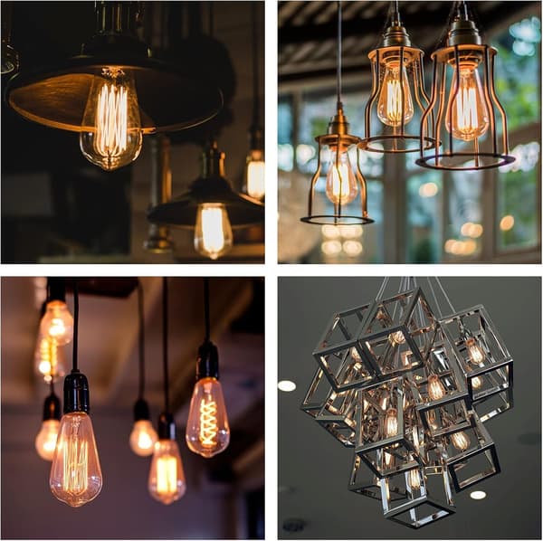 6x E26 60W Edison-pære Glødepære 220V ST64 Retro 64mm x 1