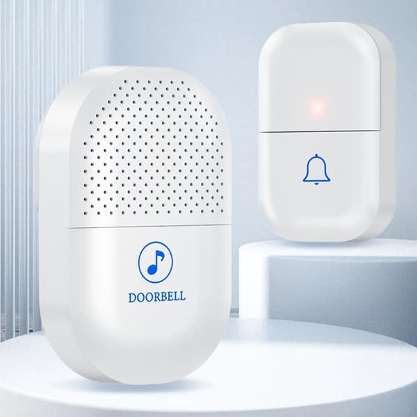 Digital Smart Trådløs Dørklokke Hvit - EU-plugg (1 Sender, 1 Mottaker)