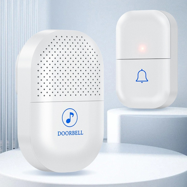 Digital Smart Wireless Doorbell White - EU Plug (1 Transmitter, 1 Receiver)