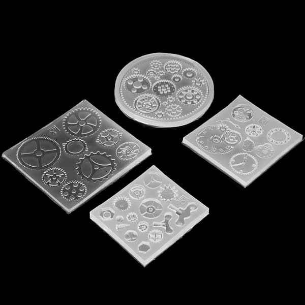 Gearform 3D Chokoladekage Fondant Silikoneform Sæt 4 Dele