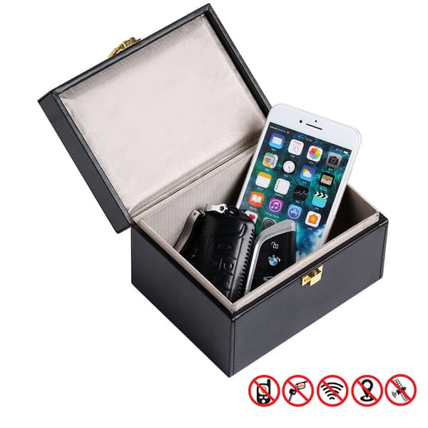 Parti med Anti RFID-boks 16*12*9,5CM PU-etui Anti Wave-beskyttelse