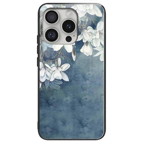 Deksel for iPhone 16 Pro Mønstertrykt Anti-Drop Herdet Glass+TPU Telefondeksel