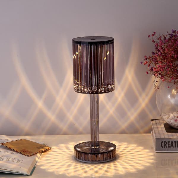 Crystal Diamond Table Lamp LED Romantic Home Bar Atmosphere Lamp Decorate grey Remote control Remote control grey
