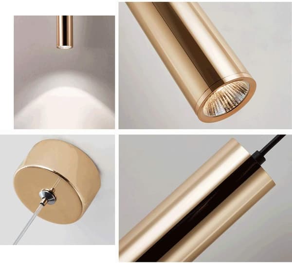 1 pakke moderne pendellampe guld spotlight lang rør pendellampe LED cylinderlys