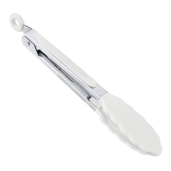 7 tommer 7 tommer Mini Silikone Serveringstang Sæt Hvid