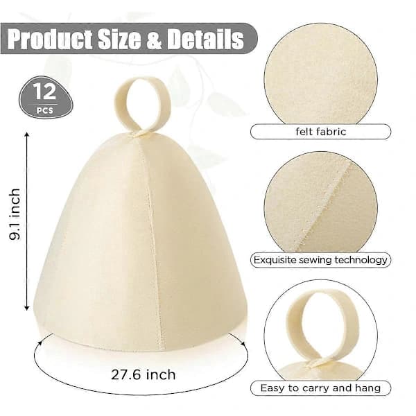 (pow yeah!) 6 Pcs Sauna Hat Felt Bath Hat Russian Wool Banya Hat for Men Women