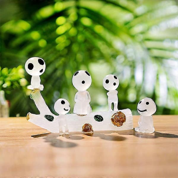 11 stk/sett Minifigurer Prinsesse Mononoke Skogsånder Kodama Selvlysende Ornamenter