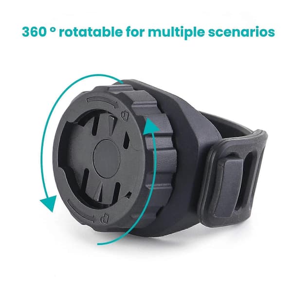 Universal cykelcomputermontering 360-graders roterende cykelcomputerholder Sort Svart