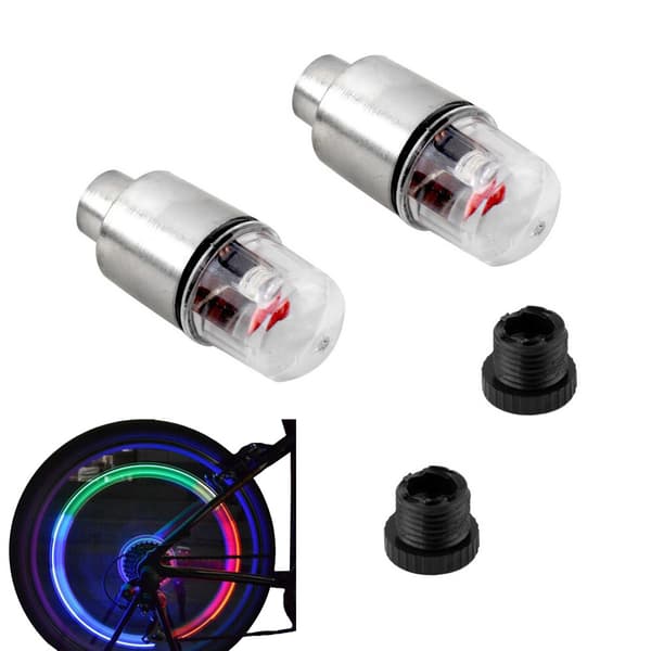 2-pack lysande RGB LED-ventilhattar för bil eller cykel