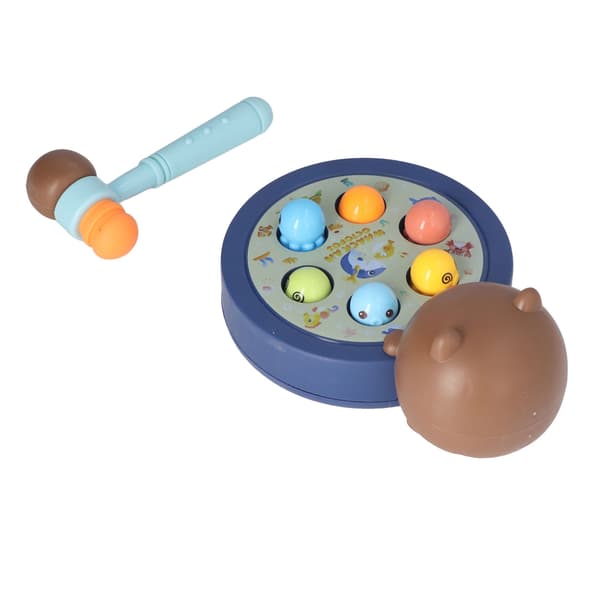 Whack A Mole Game Learning Interactive Educational Early Development Toy for Kids with Hammer for Children Over 3 Years Old Small Brown Bear