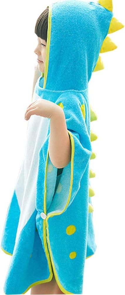 Barn Bomullshåndkle med Hette Tegneserie Dinosaur Badekåpe Bad Poncho Til