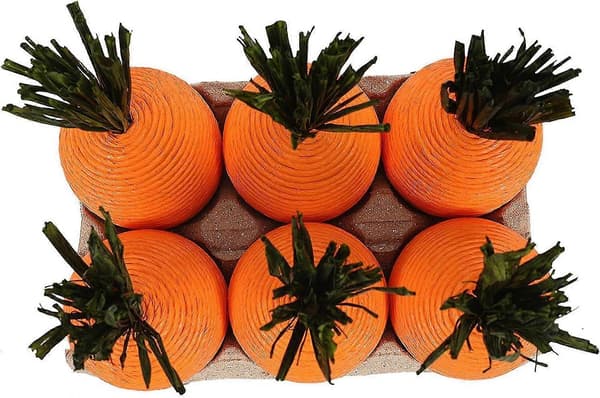 Carrot Decorations Easter 6-pack Table Decoration Artificial Carrots Rustic Style Spring Basket (FMY)
