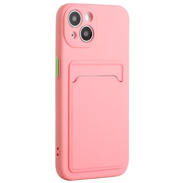 iPhone 15 Plus skal med korthållare - Rosa Rosa pink