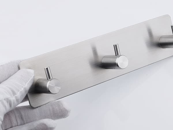 Triple vægkrog (180 x 45 x 27 mm) Selvklæbende i rustfrit stål