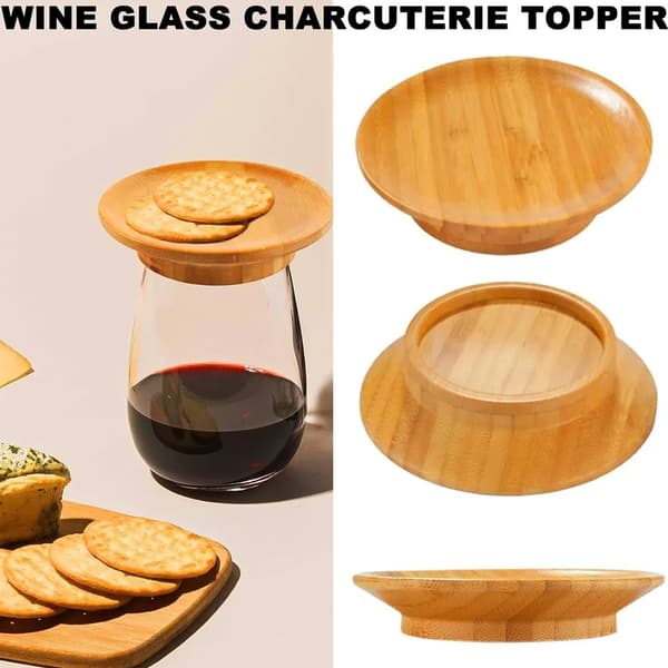 10-pack vinglas charkbrickor, vinglaslock, vinglas charkbrickor, trä, aptitretare, desserttallrikar för desserter-FF-