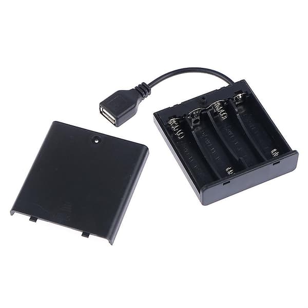 4 X AA USB-batteriboks for 5V LED-stripelys USB Mini strømkilde Shytmv (FMY) One Size One Size