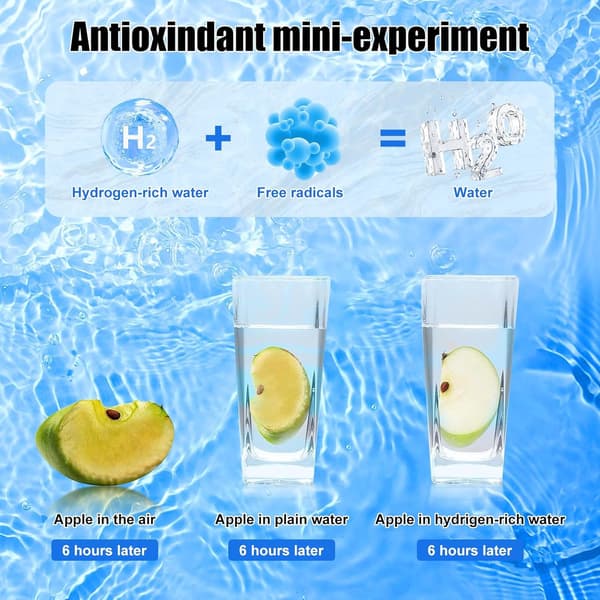 Hydrogen Generator Water Bottle, Real Molecular Hydrogen Rich Water Generator Ionizer Machine Bottle with SPE Chamber Technology Hydrogen Water