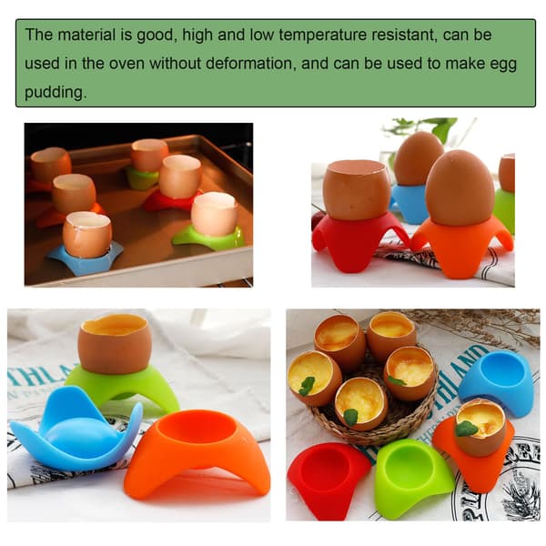 Egg Cup Serving Stand with Silicone Base. Hard-boiled or Soft-boiled Eggs. Quick Breakfast/Brunch. Easy to Clean.