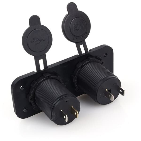 Dobbel USB Bil Sigarettenneruttak Splitter 12V Lader Strømadapter Uttak