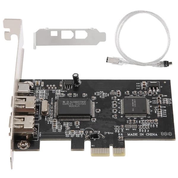 PCI-e PCI Express Firewire-kort, IEEE 1394 Controllerkort med Firewire-kabel, til video, audio Tr