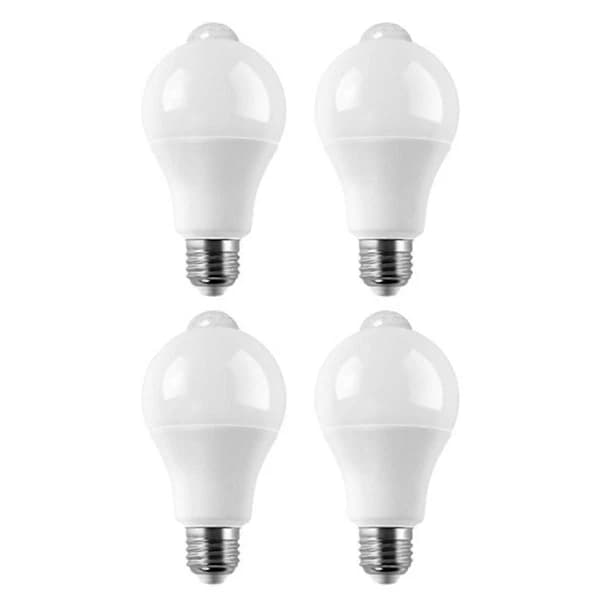 4-pak E27 LED Bevægelsessensorlampe LED-pære PIR-sensorlampe 9W