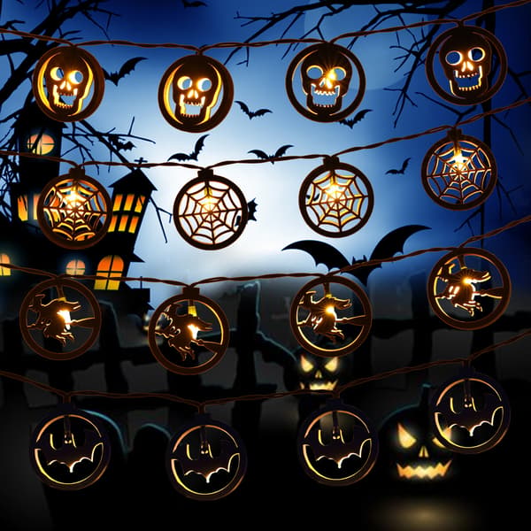 20 Hoveder Træ Halloween String Lights, Halloween Dekoration LED
